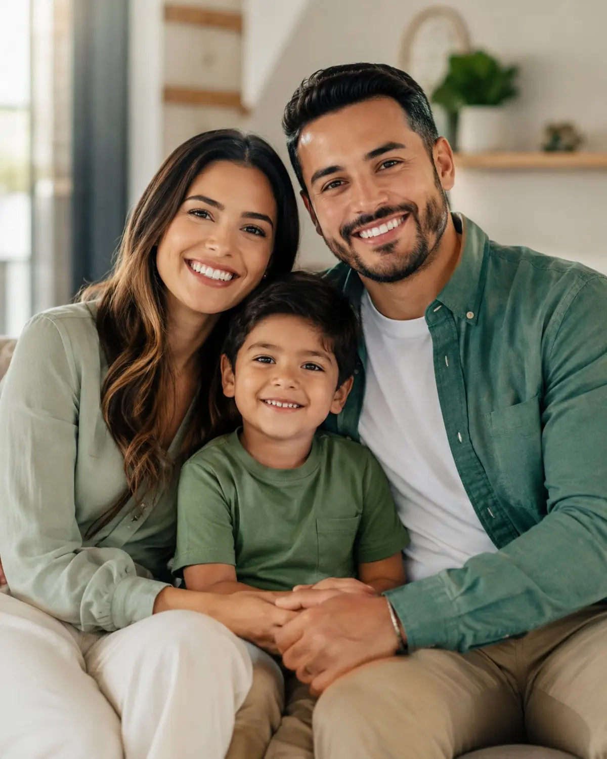 Familia hispana sonriente — 4G Insurance